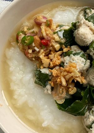 รูปของ ข้าวต้มตำลึงไก่สับ x น้ำจิ้มเต้าเจี้ยว