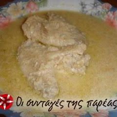 A picture of Sweet trahana with chicken.