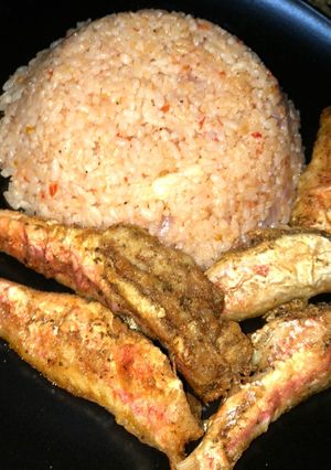 صورة لوصفة سمك بربون وارز أحمر 🍚🐟
