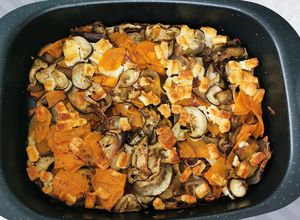 Une photo de Gratin de patates douces et aubergines