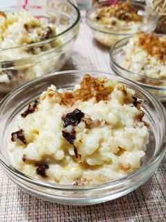 Una foto de Arroz con leche con chocolate