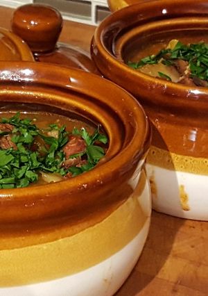 A picture of Hungarian Cabbage Roll Soup.