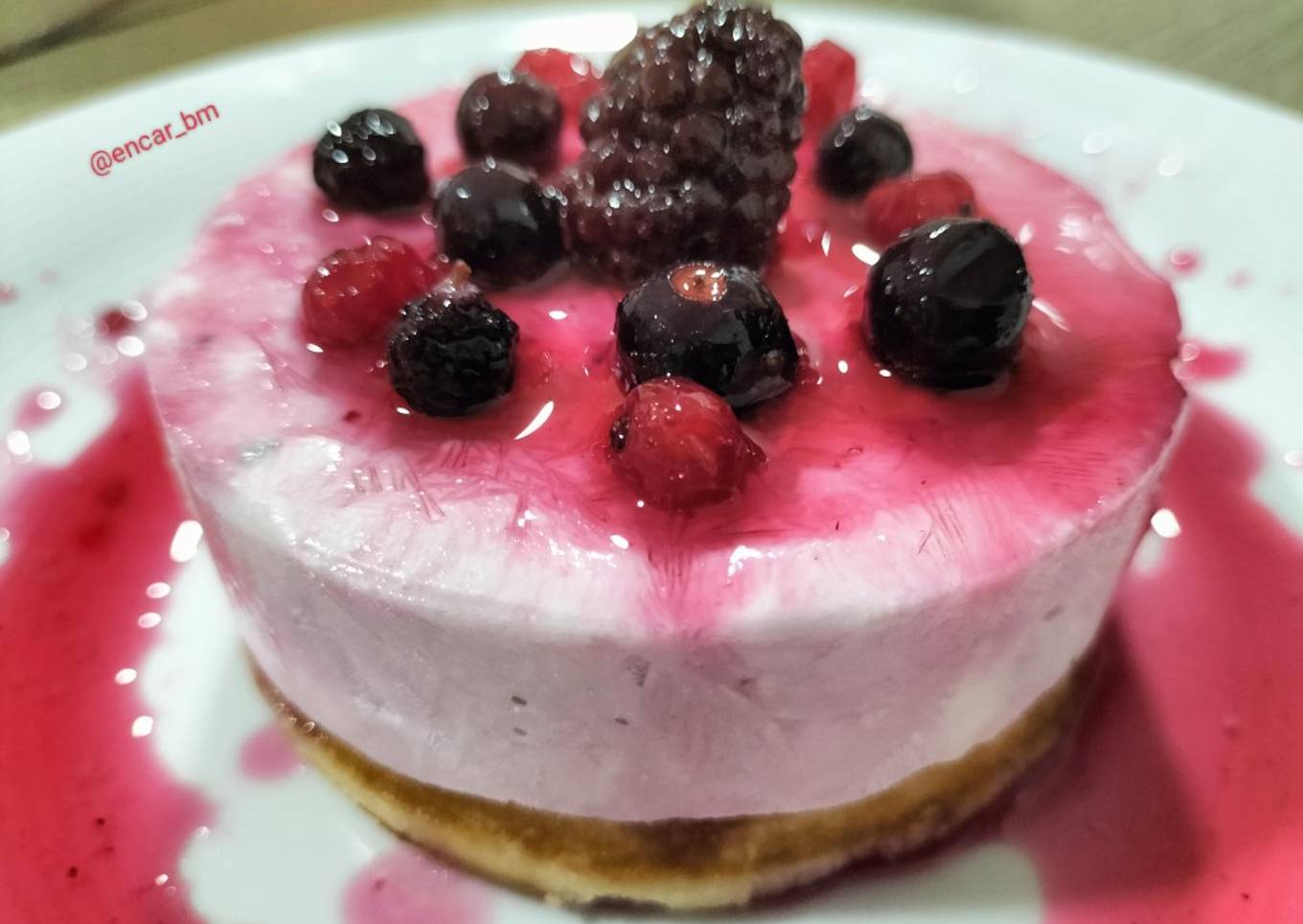 Tarta de queso y yogur de moras