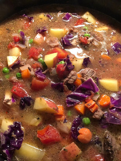 A picture of Vegetable beef soup.