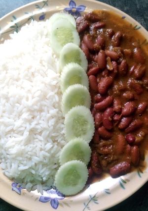A picture of Rajma chawal.