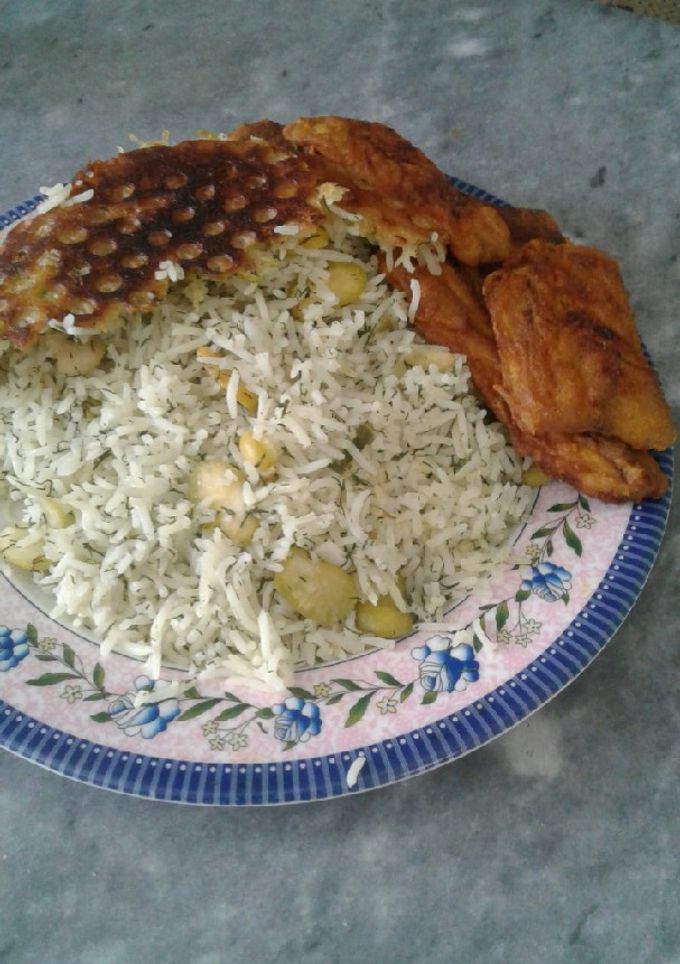 عکسی از دستور باقالی پلو با ماهی