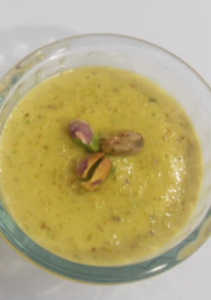 Una foto de Natillas de pistachos