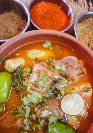 A picture of 3 Spice Arvi Gosht.