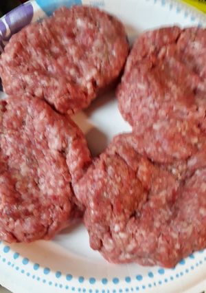 A picture of Prepping for the Grill, Hamburgers.