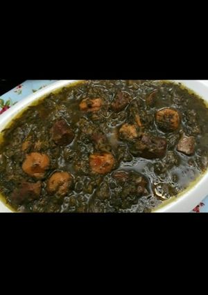 عکسی از دستور خورشت آلو اسفناج