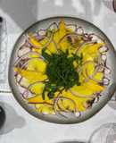 Ceviche de pulpo con vinagreta de mango