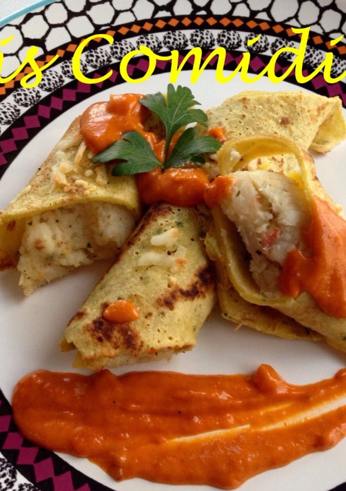 Una foto de Crepes de pescado y gambas