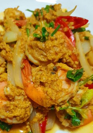 รูปของ กุ้งผัดผงกะหรี่