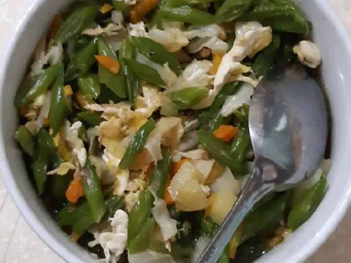 Langkah Gampang Membikin Resep Orak arik buncis telur kol kentang campur campur yang Lezat Sekali Anti Ribet, Sempurna