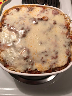 A picture of Baked Spaghetti.
