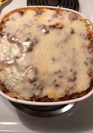 A picture of Baked Spaghetti.