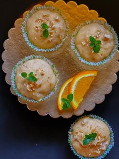 অরেনজ, ওয়ালনাট মাফিন (Orange, Walnut, Wheat Flakes Muffins in Bengali) রেসিপির প্রধান ছবি