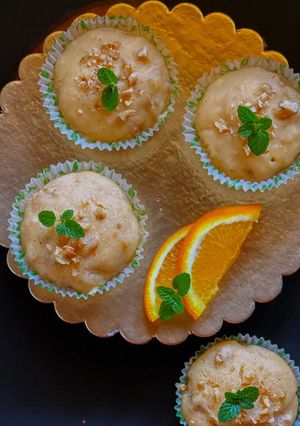 অরেনজ, ওয়ালনাট মাফিন (Orange, Walnut, Wheat Flakes Muffins in Bengali) রেসিপির প্রধান ছবি