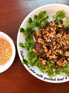 A picture of Sweet and Sour Mixed Pho with Grilled Beef.