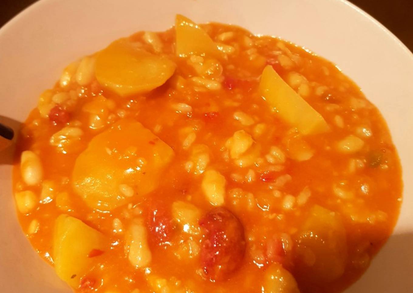 Judías blancas con arroz