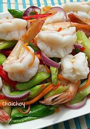 รูปของ ยำคะน้ากรอบกุ้ง #กับแกล้ม