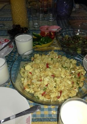 صورة لوصفة مفركة بطاطا وبيض