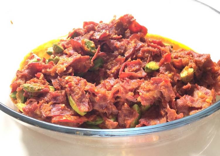 Daging slice pete pedas