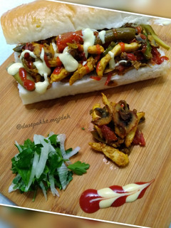 عکسی از دستور دونر کباب یا همون کباب ترکی خودمون با مرغ 🍄🍅🍗