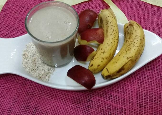 Simple Way to Prepare Homemade Banapples oats smoothie #wecare