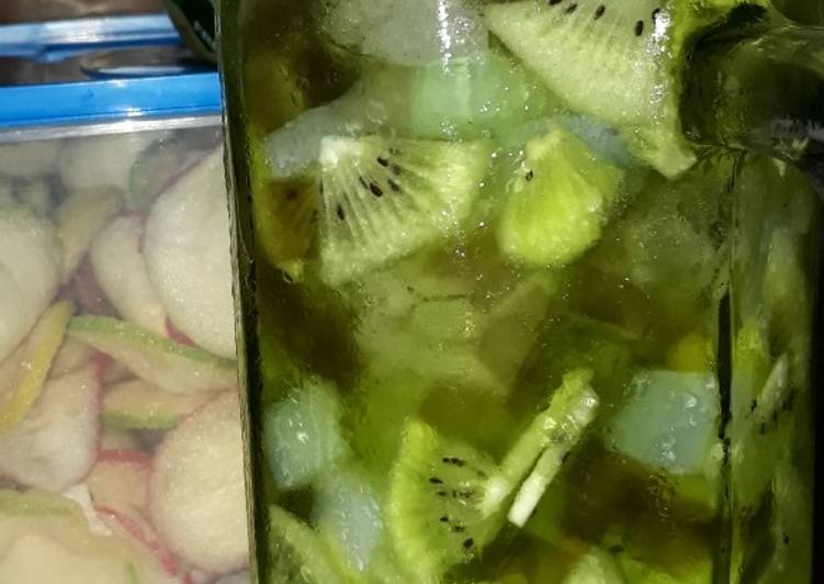 Langkah Mudah untuk Membuat Ee buah Kinata(kiwi+Nata decoco), Sempurna