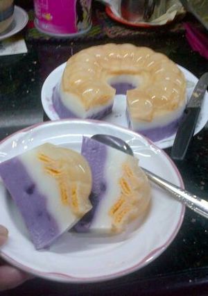 Foto resep Puding wafer nabati lapis ubi ungu
