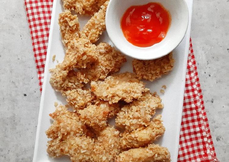 Resep Populer One bite crispy chicken oat Mantul Banget