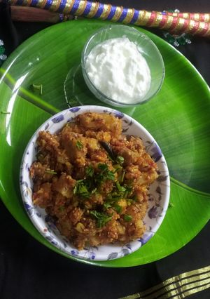 A picture of Suran potato sukhi bhaji.