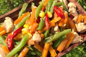 Tumis buncis,wortel,jagung,ayam (menu diet sehat) foto resep utama