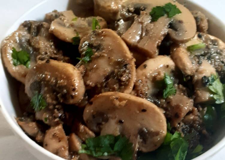 Recipe of Quick Chataka mushroom kali mirch
