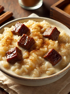 Una foto de Arroz con leche con carne