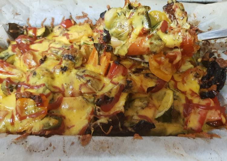 Do Not Want To Spend This Much Time On My Roast Veggie cheesey bake. 💚