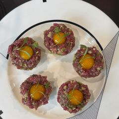 A picture of Crispy Mochi Beef Tartare.