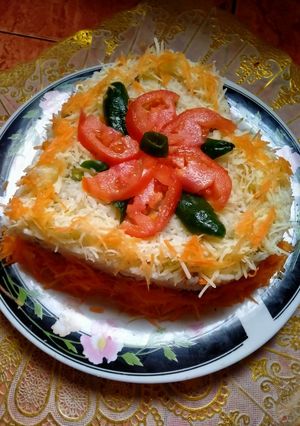 صورة لوصفة سلطة ارز بالخضار وصوص المايونيز