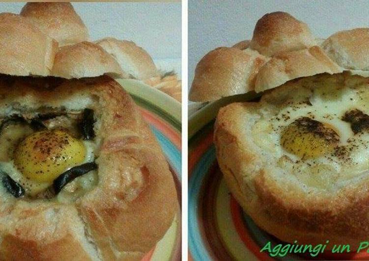 Rosette ripiene di uova, scamorza e melanzane #cookpaditalia