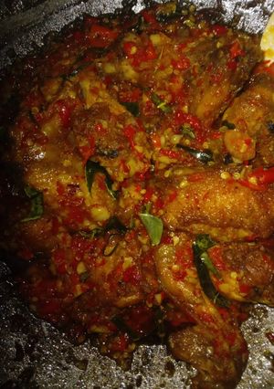 Foto resep 50. Ayam Sambal Terasi Daun Jeruk