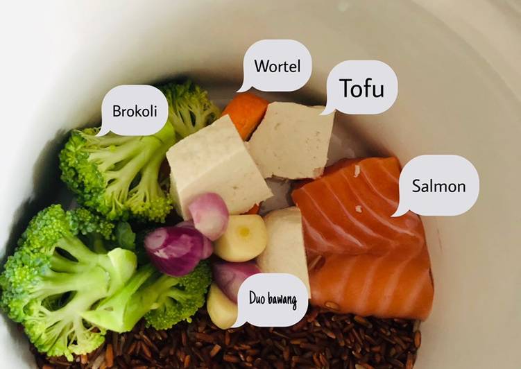 Resep MPASI Bubur Salmon Tofu (menu 4⭐️), Bisa Manjain Lidah