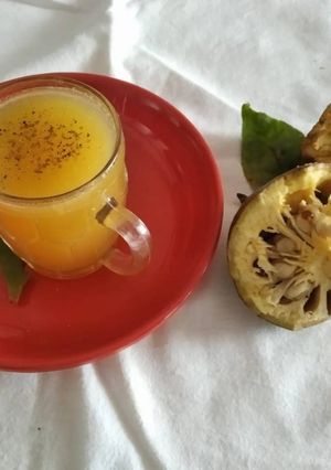 A picture of Bael fruit juice.