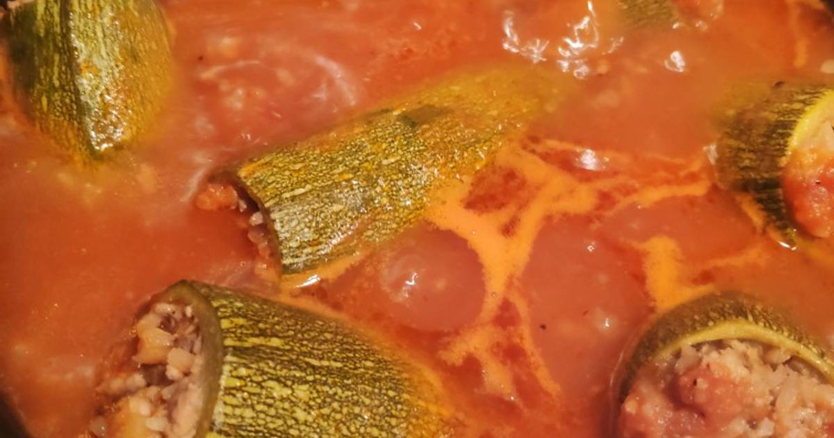 Zucchini relleno de arroz - 40 recetas caseras- Cookpad
