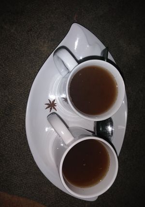 A picture of Star anise and cinnamon tea.