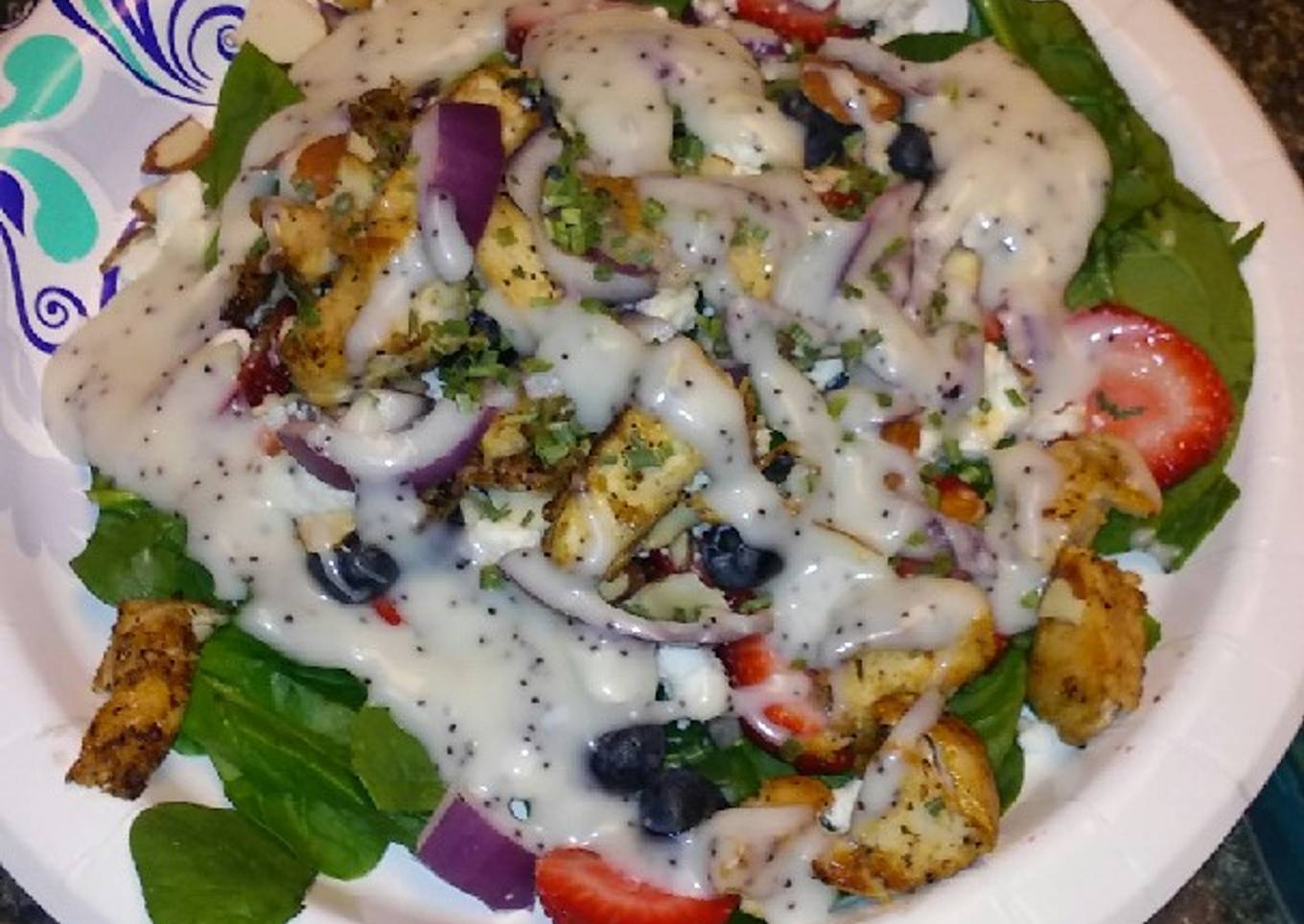 Red, White, and Blue Chicken Salad