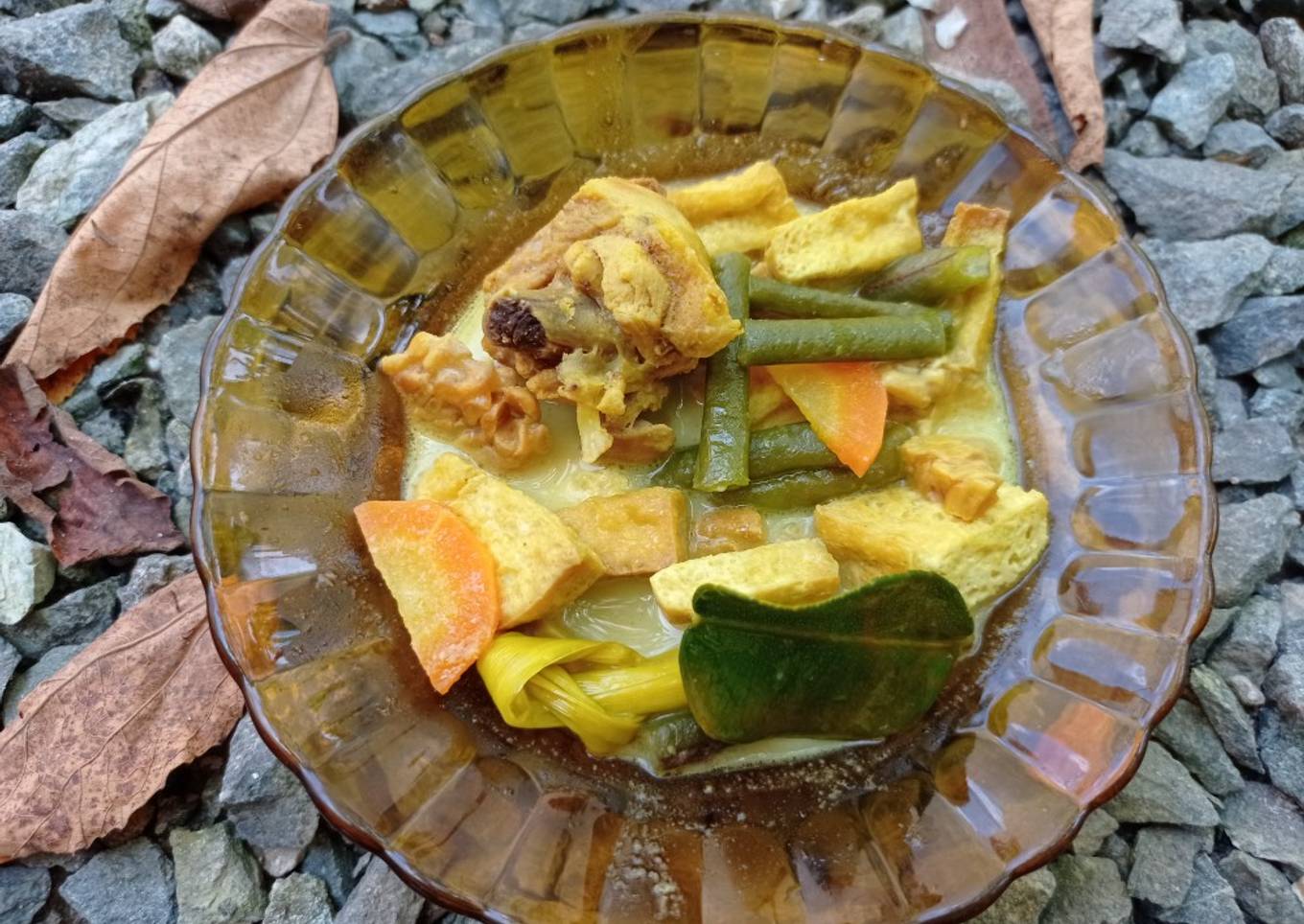 Sayur santan tahu tempe kacang panjang dan wortel
