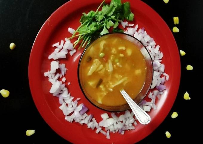 Recipe of Ultimate Mix veg Tomato corn soup