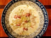 A picture of cod and leeks