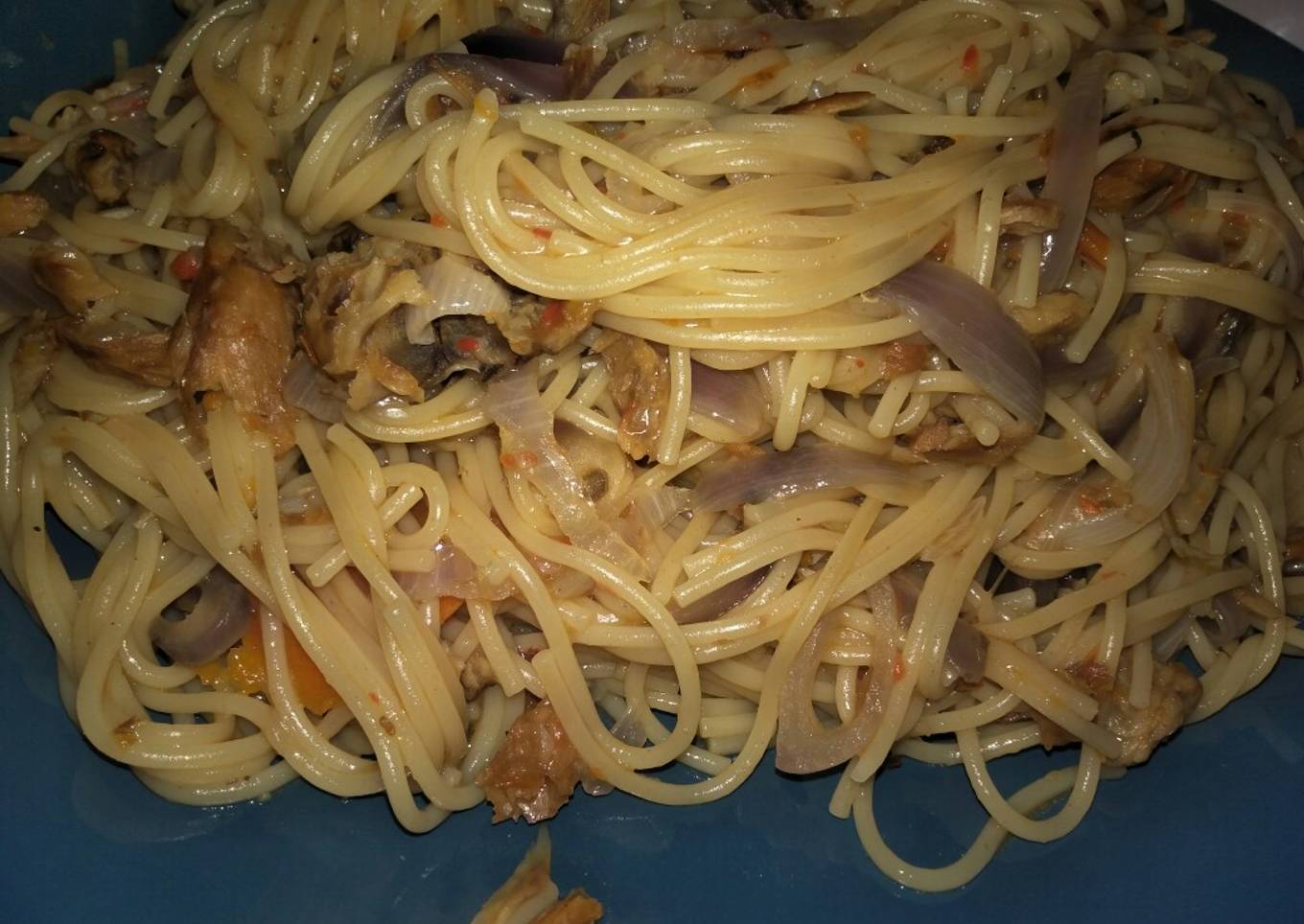 Dried fish spaghetti